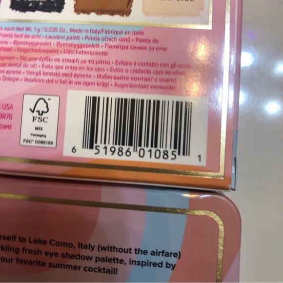Too Faced Italian Spritz Lake Como Cocktail 18 Pan Eyeshadow Palette 18g NIB - Picture 10 of 15